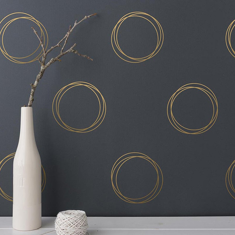 Vape Ring - Geometrischer Ring Kreis Wandaufkleber Kinderzimmer Schlafzimmer